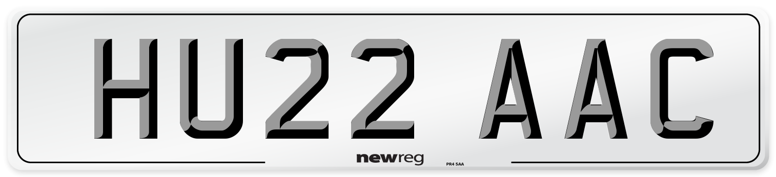HU22 AAC Number Plate from New Reg
